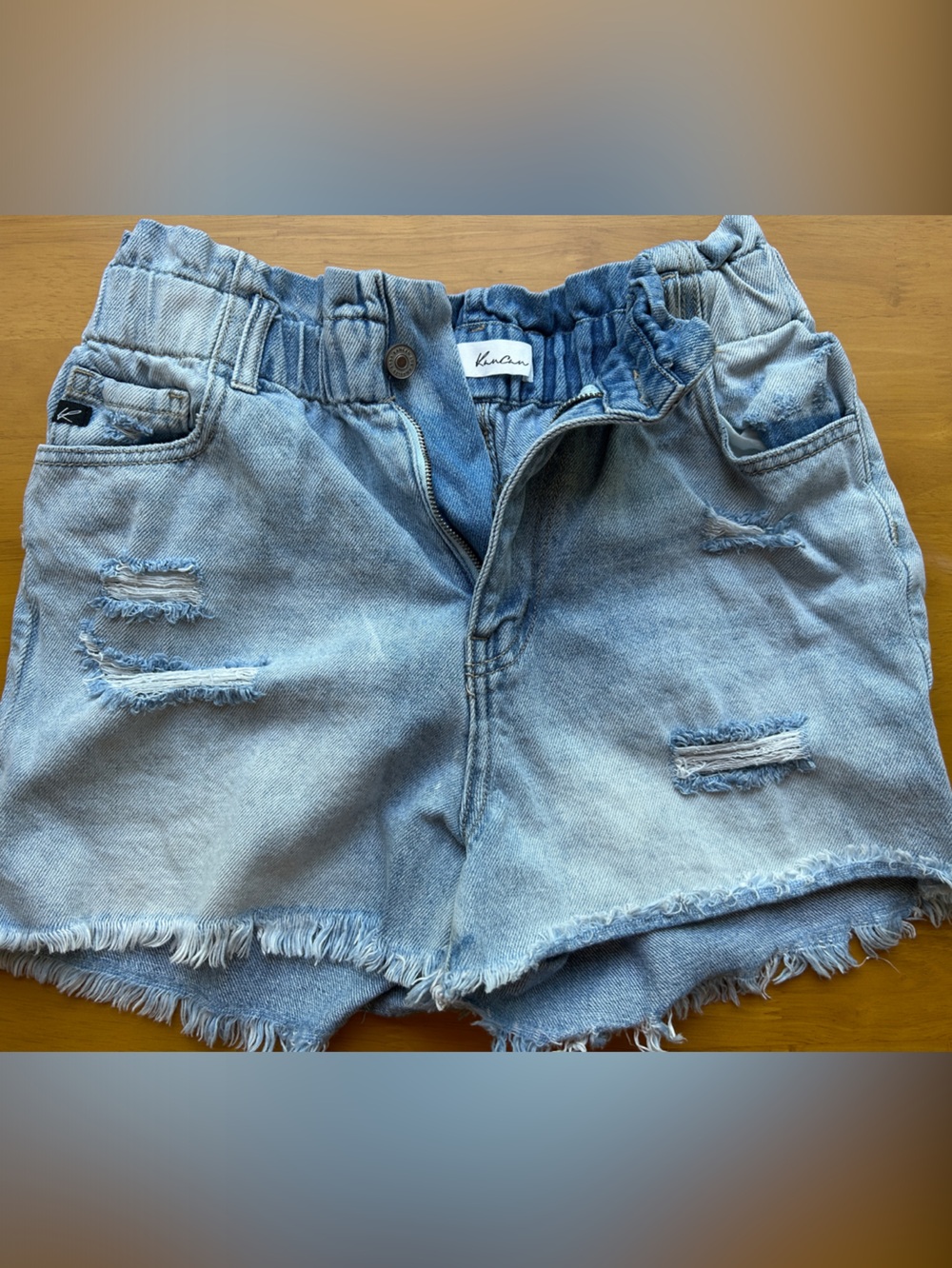 KanCan Light Blue Distressed Denim Jean Shorts
